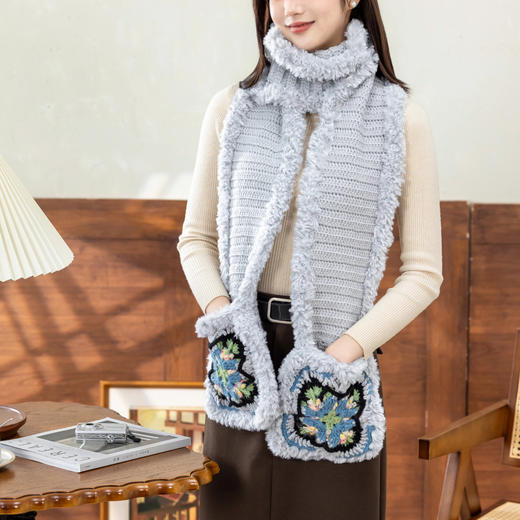 苏苏姐家幸运连帽套装手工diy钩针编织围巾帽子毛线团冬季材料包 商品图3