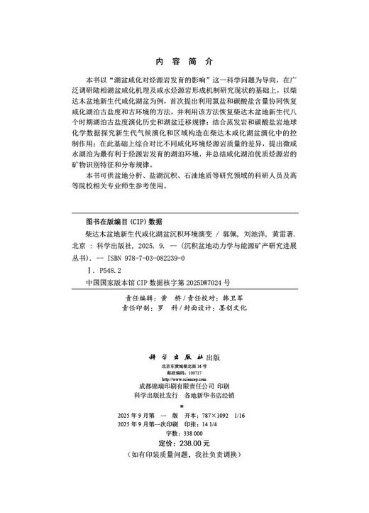 柴达木盆地新生代咸化湖盆沉积环境演变 商品图2