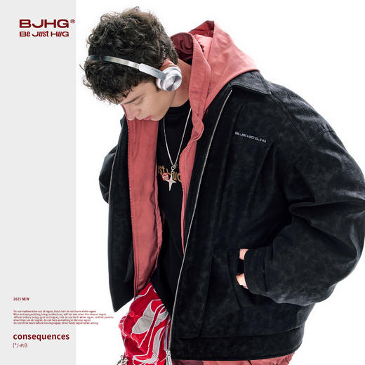 BJHG不计后果仿鳄鱼皮棉服男款冬季新款加厚外套棉袄防寒服冬装女 商品图1