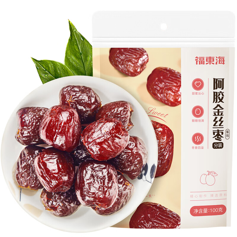 【福东海】阿胶金丝枣100克 袋装
