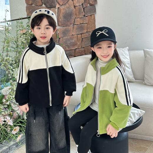 【YW】无忧购（拍大一码）儿童亲子加绒奥利绒外套撞色高领上衣（截单后3-5天发货) 商品图3
