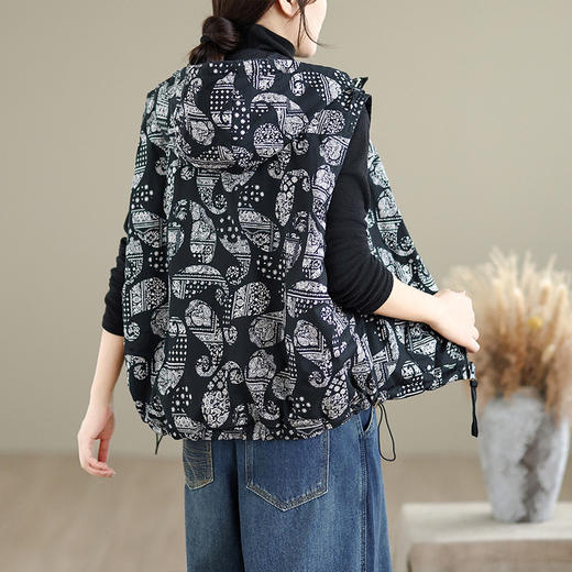 A8636-1两面穿秋冬马甲女2025年新款百搭连帽棉显瘦百搭保暖棉衣棉服外套 商品图4