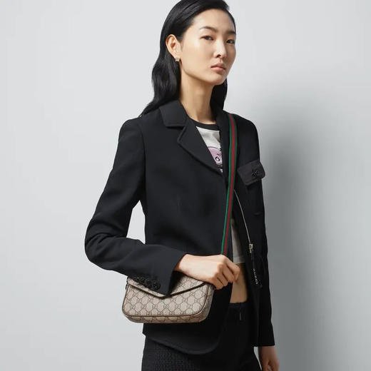 【一】GUCCI 古驰 女士GG Supreme帆布 Ophidia系列 小号单肩包 混色 764961 96IWG 8745 商品图9