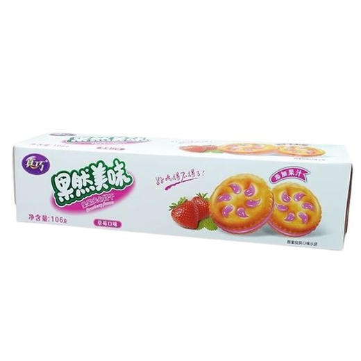 真巧果然美味草莓味夹心饼干106g（6952389218382） 商品图0