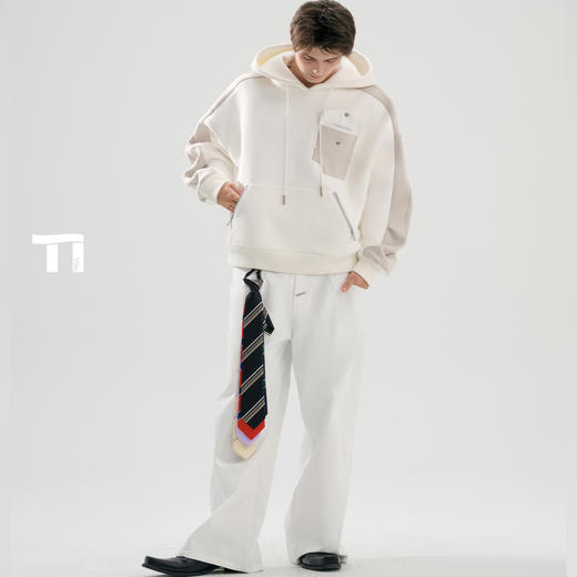 启世录TIWLLTANG“晨雾之径”撞色拉链翻袋卫衣 商品图3