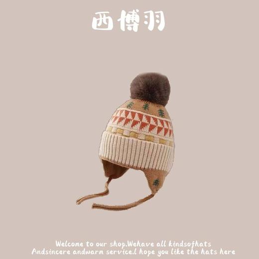 【柔软舒适！防风保暖】秋冬新款动物卡通毛绒儿童帽韩版宝宝可爱套头保暖护耳防风帽。ja 商品图3
