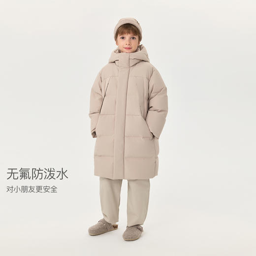 【无氟防泼水】马克珍妮男女童防风防寒加厚长款羽绒服2025年冬装新款551631 商品图2