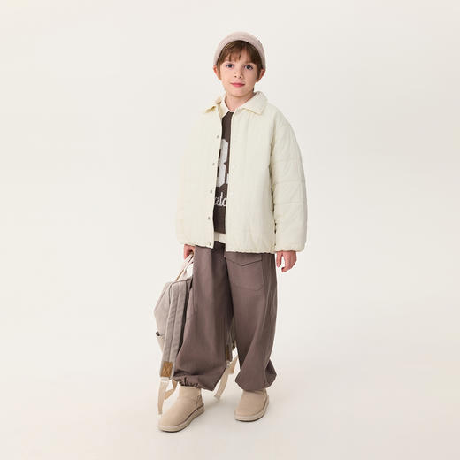 马克珍妮男童时尚格纹翻领棉服2025年秋冬新款551250 商品图3