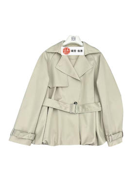女款花苞腰带风衣外套zh014