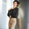 AD高级感黑色衬衫女蝴蝶结上衣春季长袖显瘦衬衣职场时尚通勤女装 商品缩略图3