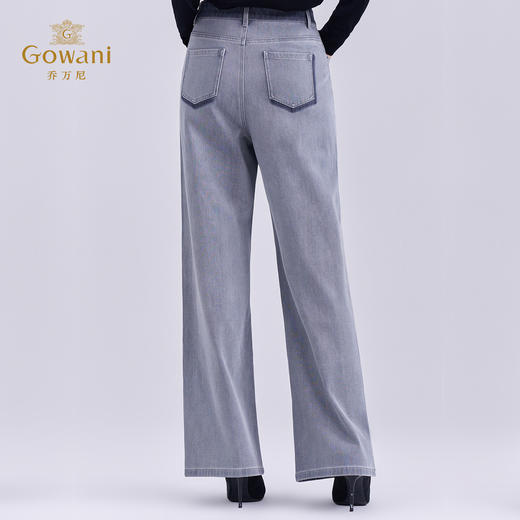 乔万尼冬2025新品复古水洗撞色显瘦直筒牛仔裤EZ3F171 商品图4