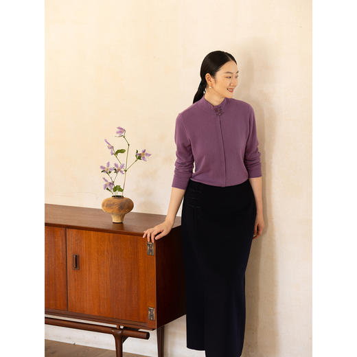 牧衣游原创 羊毛混织毛织外套冬轻盈柔软舒适百搭保暖开衫 焦米朵 商品图2