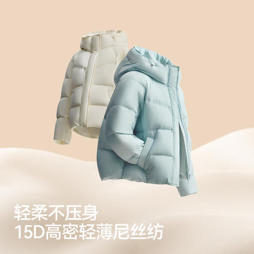 商场同款|轻松森马羽绒服女冬90绒子宽松插肩袖肌理2025新款外套 商品图3