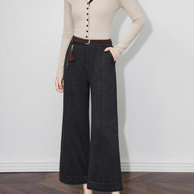 「高货wl」全新升级【铂金会员220/天猫299/差价79】(02559)洛诗琳加厚毛呢靴裤2025秋冬含羊毛通勤直筒九分西装裤