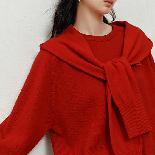 NEELLY纳俪商场同款冬季新款设计感休闲针织衫女亲肤通勤吸睛毛衣N25103A01062 商品图2