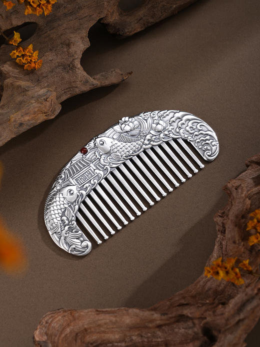 子佩集【鱼跃龙门】S999银梳子【BX0320102】原创作品2510 商品图1