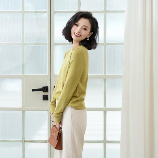 西子/轻氧48支美莉诺羊毛仿手钩钉珠时尚百搭针织衫/MSTJ360 商品图2