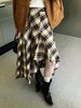 [特价]设计感复古不规则格子半身裙中长款显瘦高腰a字裙2505053 商品缩略图0