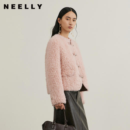 NEELLY纳俪商场同款冬季新款千金风纯色通勤短外套女显瘦精致上衣N25114C04559 商品图0