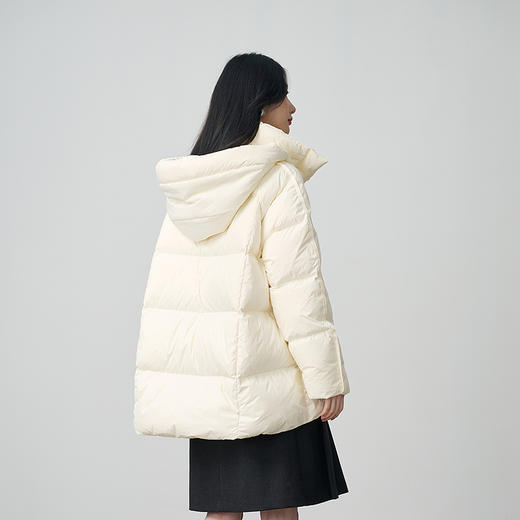 NEELLY纳俪商场同款冬新款宽松连帽云朵羽绒服女立领百搭保暖外套N25104L03304 商品图1