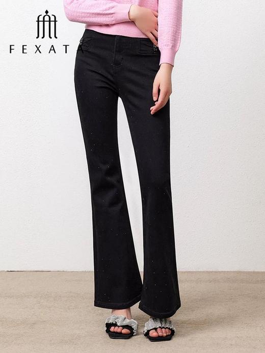 3楼FEXATA服饰(新百)    黑闪微喇牛仔裤 商品图1