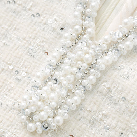 「高货wl」全新升级【铂金会员358/天猫479/差价121】(02133)洛诗琳轻奢小香风连衣裙2025秋冬气质重工粗花呢显瘦A字裙 商品图3