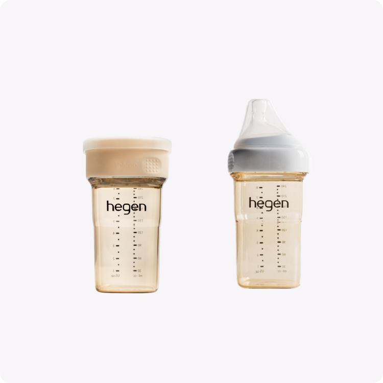 Hegen海格恩 模范学饮杯240ML （建议18个月以上）+ 240ML白色奶瓶（自带2段奶嘴）