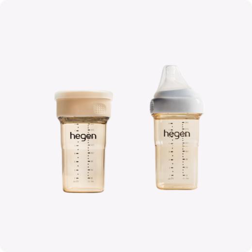 Hegen海格恩 模范学饮杯240ML （建议18个月以上）+ 240ML白色奶瓶（自带2段奶嘴） 商品图0