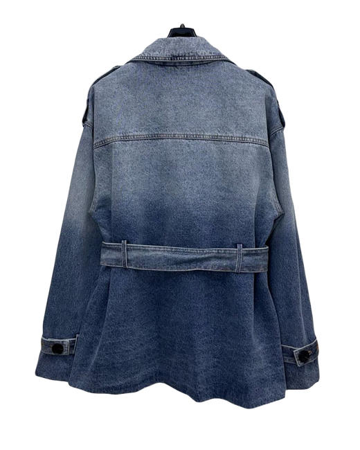 女款水洗棉牛仔风衣外套la010 商品图1