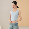 WEYO秋冬舒适女竖条德绒U型领免穿文胸保暖打底背心A09116 商品缩略图1