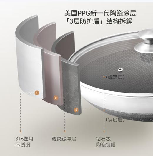 施耐福 T5 2.0系列蜂窝不锈钢中式炒锅(32cm) 商品图1