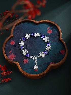 子佩集S990银【樱花】手链【WBLSHSL-4】花丝珐琅彩2510