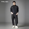 PINLI品立2025秋季新款男士落肩拼料半高领套头卫衣潮B253109050 商品缩略图1