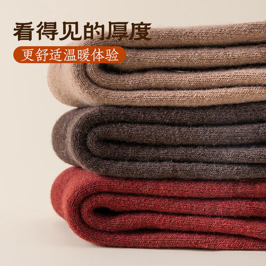 【天然羊毛 加倍暖足】男女款加厚羊毛袜子 44.4%高绵羊毛含量 10A抗菌 松软加厚暖脚 高弹不勒脚 男女均码 4双装 商品图3