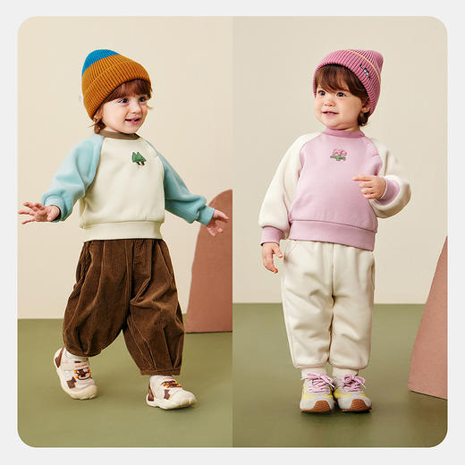 迷你巴拉男童女童宝宝卫衣2025冬新品内里加绒远红外发热萌趣上衣 商品图2