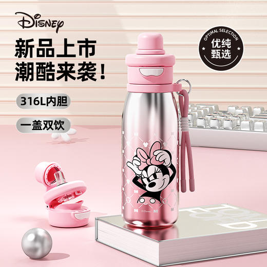 迪士尼儿童保温水杯316不锈钢壶带吸管2025新款 商品图0