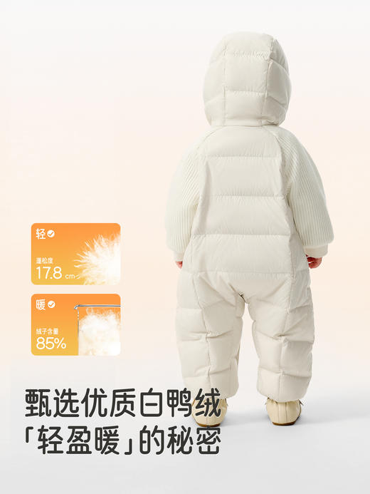 英氏婴儿连体衣羽绒服秋冬保暖男童女童小童连帽哈衣YRHFJ4R019A 商品图2