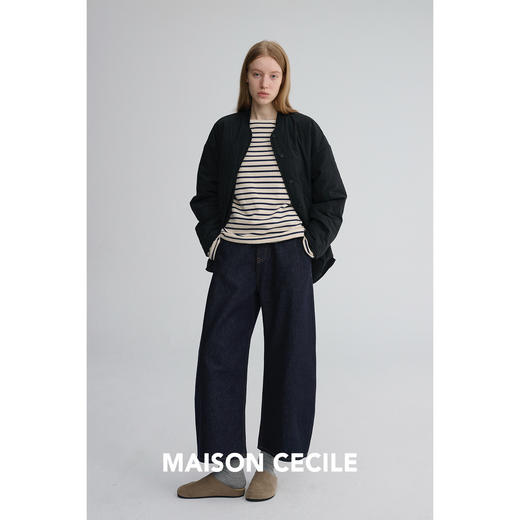 MAISON CECILE 两色|立体裁剪微弧茧型松弛感显比例九分牛仔裤 商品图2