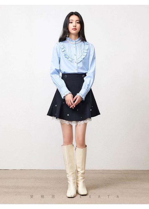 3楼FEXATA服饰(新百)     设计感宫廷风蓝调衬衫 商品图3
