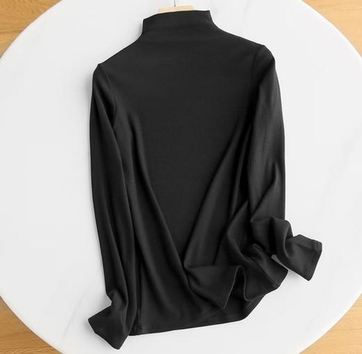 含桑蚕丝保暖发热磨毛螺纹半高领打底衫 商品图12