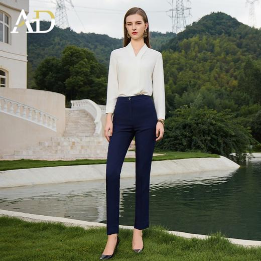 AD高端白色衬衫女秋季2023年新款时尚洋气修身高级感雪纺长袖衬衣 商品图1