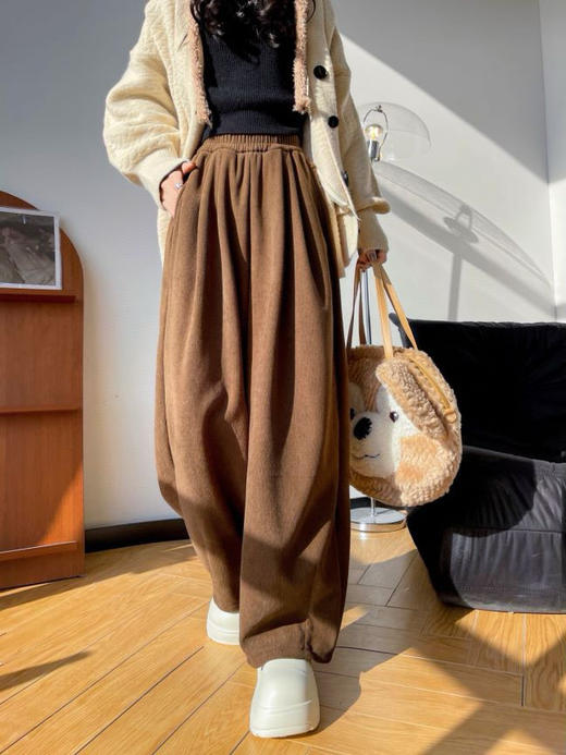 婴儿绒版本慵懒山本裤 肉肉腿必入 实力爆款 秋款400克羊绒珠地棉山本裤 触感细腻干爽柔滑 遮宽胯遮大腿修饰腿型抗皱好打理 商品图8