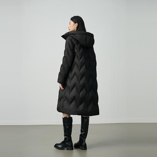 NEELLY纳俪商场同款冬新款休闲连帽羽绒服女百搭通勤宽松长款外套N25104L04413 商品图1