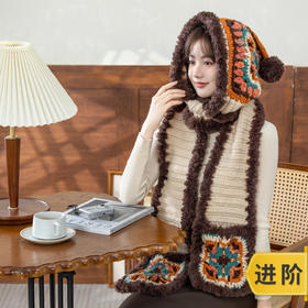 苏苏姐家幸运连帽套装手工diy钩针编织围巾帽子毛线团冬季材料包