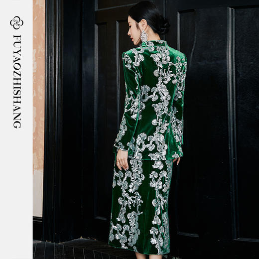 【定制款】中国风重工钉珠亮片西装轻奢丝绒唐装 【不支持退换】 商品图4