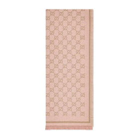 GUCCI 古驰 女士GG羊毛提花围巾 粉色 839035 3GAMQ 5864