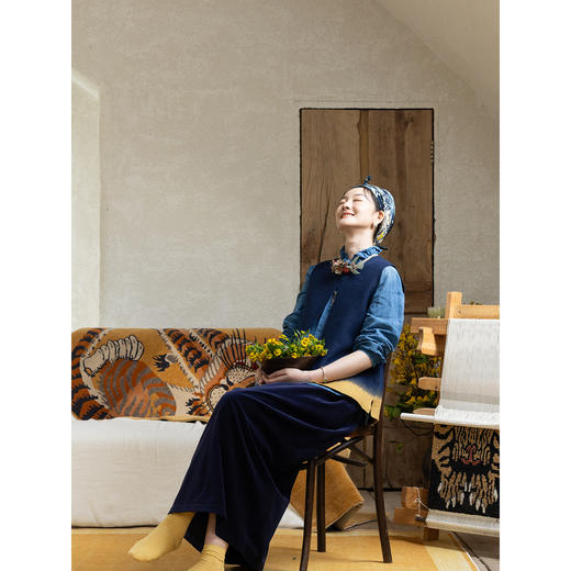 牧衣游原创 绒感纯棉净色半身裙冬柔软舒适保暖百搭A字半裙 无束 商品图3