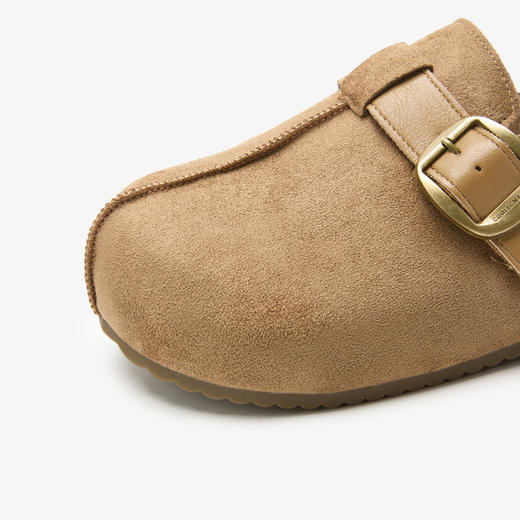 西遇厚底加绒勃肯鞋女新款秋冬一脚蹬外穿拖鞋内增高包头半拖V0057306 商品图5