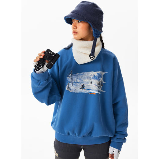 CryingCenter 3c滑雪场复古洗水圆领加绒卫衣 男女款 哭喊中心 商品图1