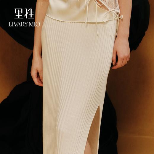 【明星同款】里性 LIVARY MIO 星芒-简约气质侧开叉显瘦直筒针织裙半身裙 商品图0